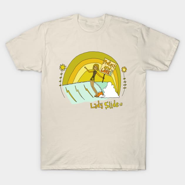 sea lovers and lady sliders // retro surf art by surfy birdy T-Shirt by surfybirdy